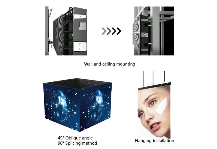 Wall-mounted indoor LED video wall easy installation