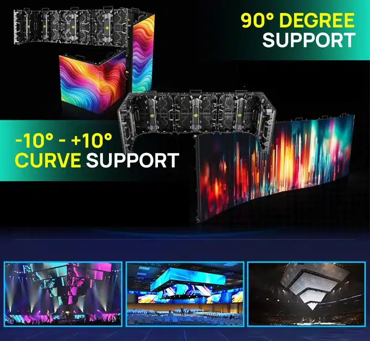 Concave and convex curved RXR LED wall with arc-lock for creative XR stage shapes