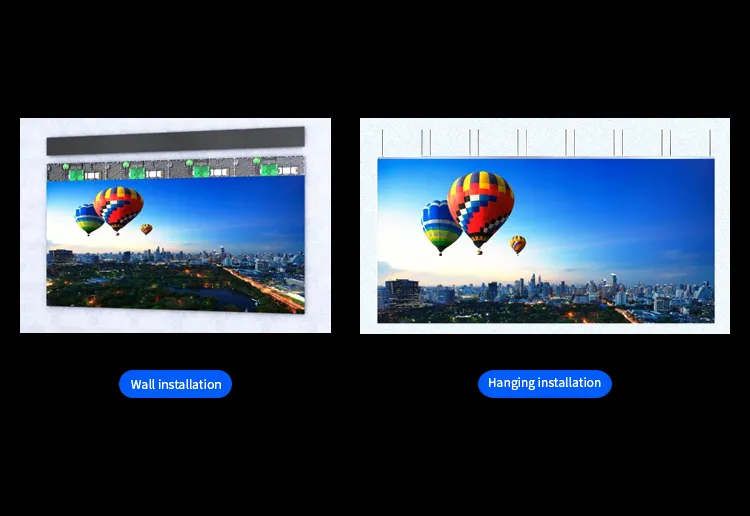 IXR-F LED display installation methods wall-mounted embedded and lifted