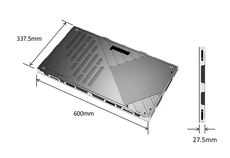16:9 golden-ratio 600x337.5mm LED display cabinet design