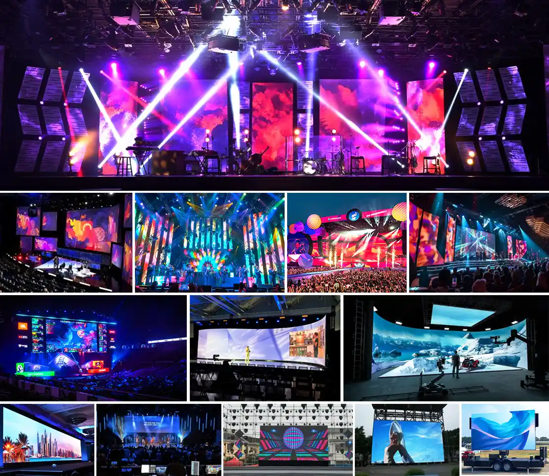 Concert LED screen applications for events and stage backdrops