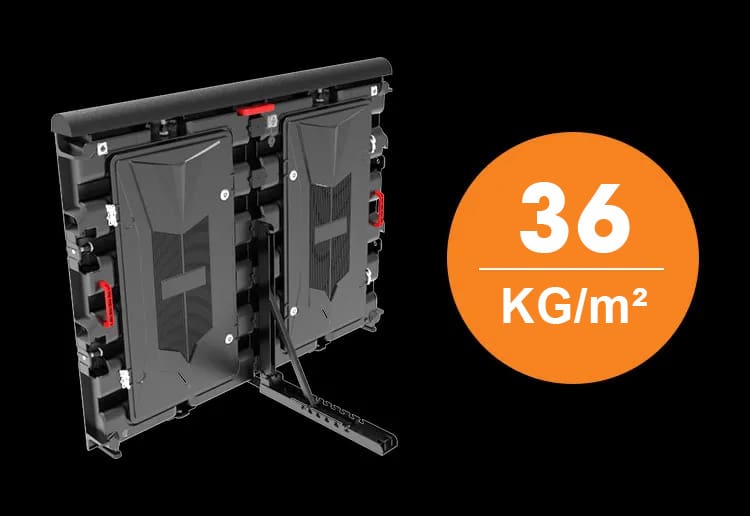 Seamless magnesium alloy stadium LED display panel weighing only 36 kg